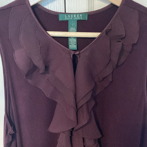 Lauren Ralph Lauren Purple - Aubergine Ruffle Tank Top - Picture 6 of 6